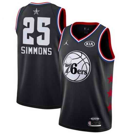 76ers 25 Ben Simmons Black Youth Basketball Jordan Swingman 2019 AllStar Game Jersey